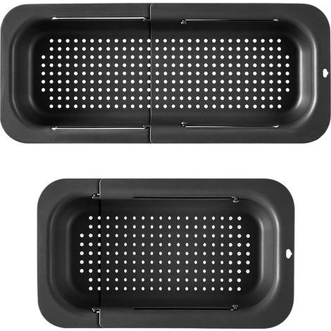 Extendable Kitchen Drain Basket (34-47cm), Retractable Plastic Sink Drain Holder for Household Storage and Washing of Dishes, Fruits, and Vegetables, BPA Free (1/5)