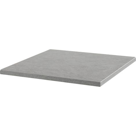 Plateau de table carré stratifié 70 x 70 cm béton ciré