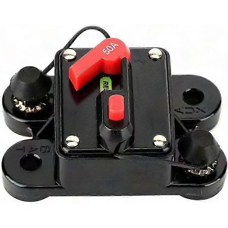 Disjoncteur 50A 12V à réarmement manuel, porte-fusible automatique pour circuit automobile, coupe-circuit réinitialisable, boîtier de protection, 1 pièce (1/5)