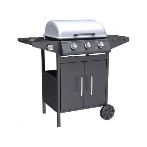 Pyramidea BBQ3PL1 Barbecue e bistecchiera Carrello Gas Nero Acciaio inox (1/2)