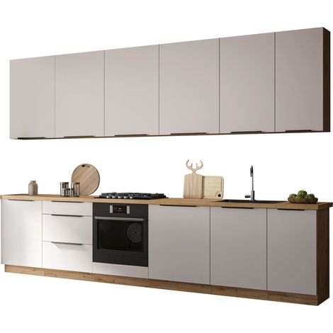 Conjunto de cocina modular Sole 159 , 330x52cm, Aglomerado laminado