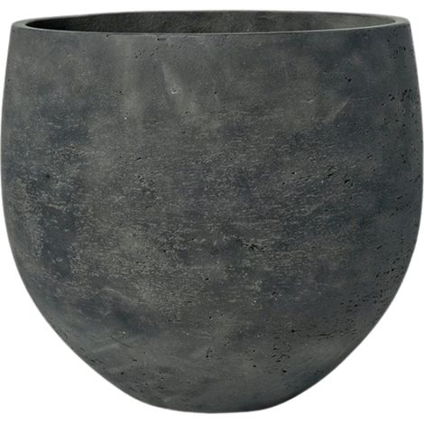 Pot de fleurs Orb rond décoratif noir délavé pour jardin et intérieur Ø32 x H28 cm - PANGIVO (1/2)