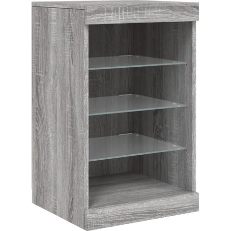 Credenza buffet cassettiera mobile contenitore organizer cucina soggiorno soggiorno con luci a LED Sonoma 41 x 37 x 67 cm grigio 020030075