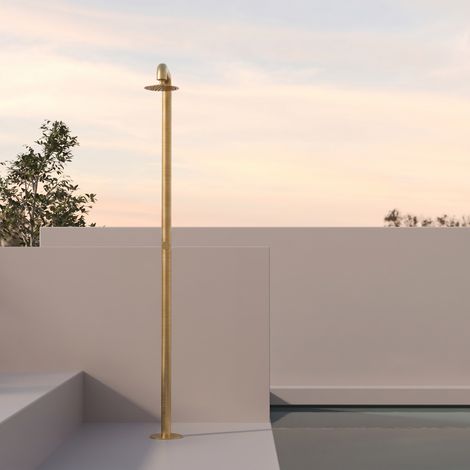 Colonna Doccia Per Esterno in Acciaio Inox Oro Spazzolato - Alba