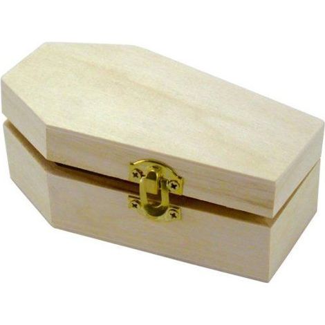 MégaCréa DIY - Cercueil en bois Déco Halloween 11,5 x 6,5 x 4,3 cm