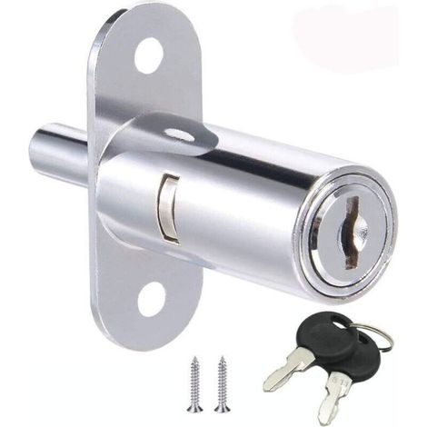 Serrure e Placard à Tiroirs Alliage de Zinc, Serrure de Meuble à Porte Coulissante, pour vitrines, classeurs, tiroirs, penderies, bureaux, meubles, etc (32 mm)