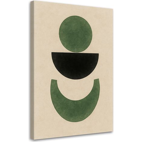 Quadro su tela, Forme geometriche Minimalismo Verde Beige - 80x120 (1/3)