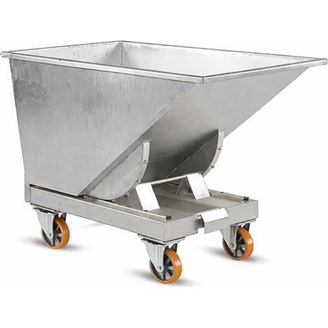 Benne roulante à déchet auto-basculante inox 304 - 1100 litres - LTS1100-R