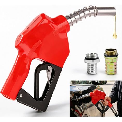 Pistolet de distribution diesel automatique : pompe diesel 3/4" auto-amorçante avec poignée ergonomique, 3 vitesses de débit réglable, pistolet de distribution de carburant, pompe à carburant (1/5)