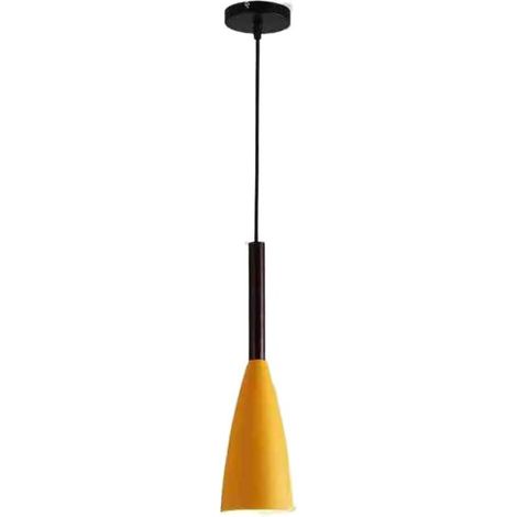 Suspension minimaliste moderne à une tête pour salle à manger - convient également au salon et à la chambre - 1 pièce, jaune (1/5)