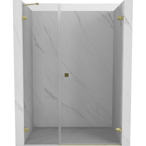 Mexen Lunar-B porte de douche battante droite 140 cm, transparent, doré - 832S-140-050-50-00-P (1/5)