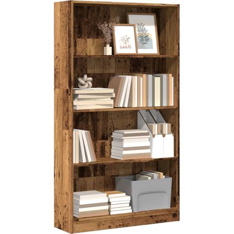 vidaXL Bookcase Old Wood 80x24x143 cm Engineered Wood
