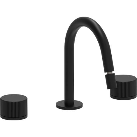 Batteria bidet 3 fori colore nero opaco senza scarico con bocca fissa Paffoni Jo JO119NO Nero opaco - Senza piletta di scarico (1/2)