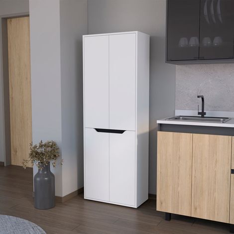Alacena Herring en melamina con 4 puertas y 5 estantes , blanco , 170 cm X 60 cm X 30 cm (1/5)