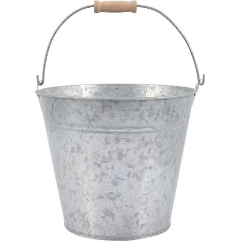 Seau à Fleurs en Métal Rustique pour Jardin et Balcon 20,5x15x20 Cm Vintage Décoratif Contenant pour Composition Plantes Intérieur Extérieur (1/5)