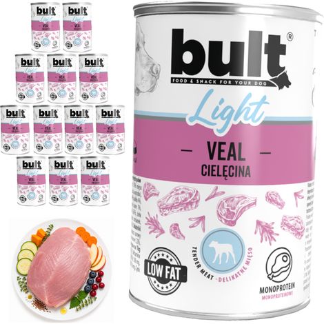 BULT LIGHT Nassfutter für Hunde, Kalbfleisch, Dose 12 x 400 g (1/2)