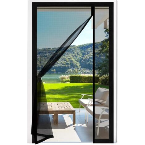 QORVA-Moustiquaire magnétique, 90x210cm Moustiquaire de balcon en fibre de verre Ouverture latérale Rideau anti-mouches Porte pour Salon Chambre Portes