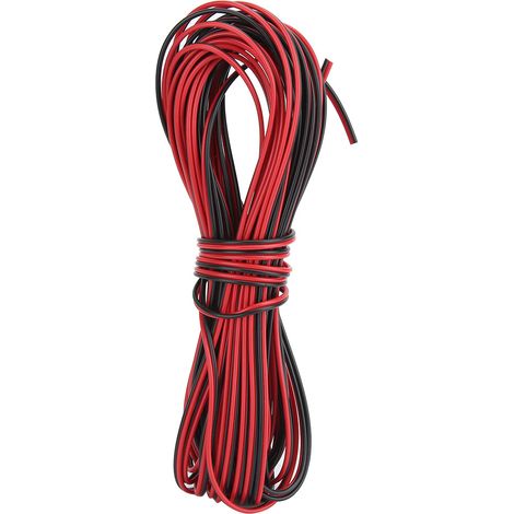 30m / 98,4ft 2 broches 22AWG 0,3 mm² rouge noir câble de rallonge pour bande de lumière LED RGB