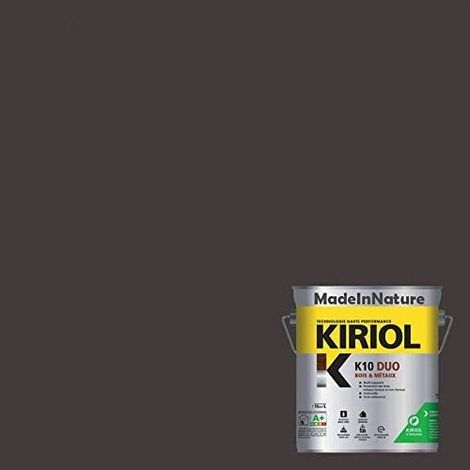 Peinture Bois et Métaux, Sous couche et Finition, Antirouille, sur Fer, Acier, Galvanisé, même rouillés, très opacifiant - 0.75 litre - RAL 8019. (1/4)