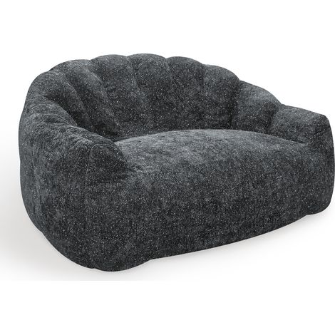 Sitzsack-Sofa mit Armlehnen im Bärentatzen-Design, grau, 140 x 98 x 61 cm, HOMVRA (1/5)