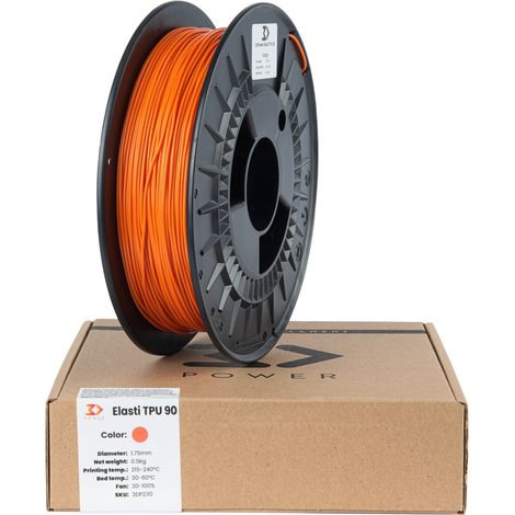 3DPower Elasti TPU 90 Filament 1,75 mm Orange 0,5 kg (1/2)