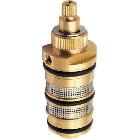 Vanne mitigeur thermostatique en laiton massif G1/2" pour robinet de douche de salle de bain, vanne de contrôle de température thermostatique, galvanoplastie améliorée, cartouche thermostatique en (1/5)