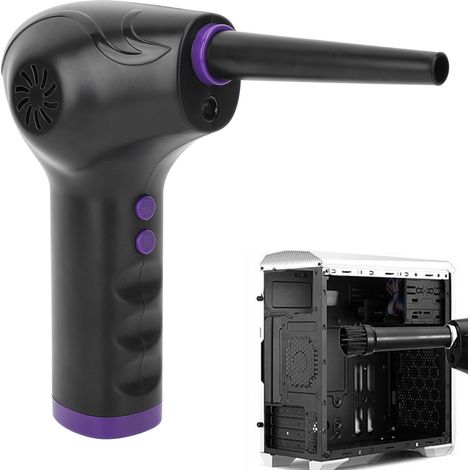 [Limpiador de aire comprimido] + [Soplador de polvo] + [60000 rpm, recargable] + [Potente soplador con 2 velocidades, luz y 5 boquillas para una limpieza perfecta] (1/5)