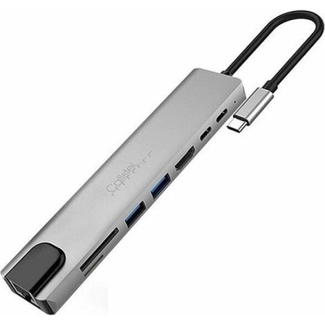 Hub USB-C - Callstel - 8 ports - HDMI 4K - Lecteur de cartes - RJ45 (1/4)