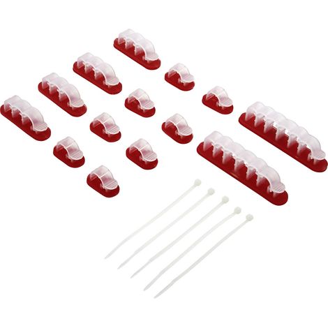 TRU COMPONENTS WCM-SET-TT Kabelhalter selbstklebend 1386629-1 Transparent 19 St.