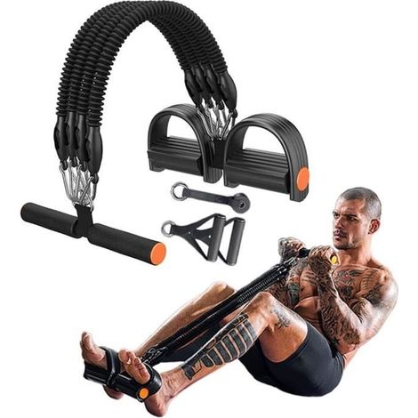 Bandes d'exercice - Lot de 4 - Force de traction 11,3 kg - Empilables jusqu'à 45,4 kg (1/4)