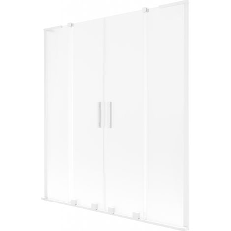 Paroi de bain Mexen Velar L Duo à 2 panneaux coulissants 140 x 150 cm, givre, blanc - 896-140-003-32-20 (1/2)