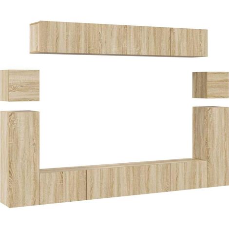 Maison Exclusive - Set Mobili Porta TV 8pz Rovere Sonoma in Legno Multistrato (1/5)