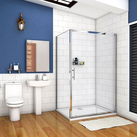 150x70x190cm porte de douche coulissante avec un receveur correspondant à la dimension de la cabine de douche (1/5)