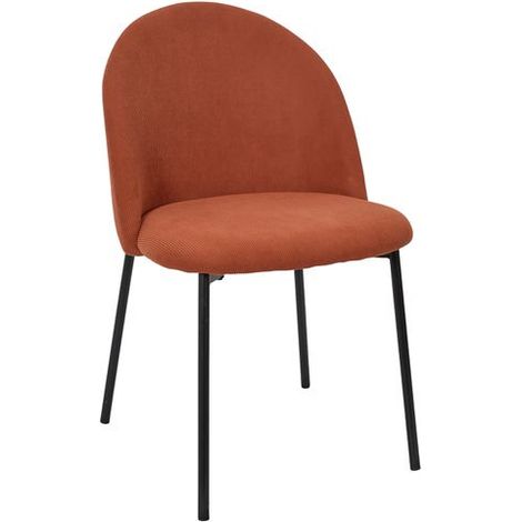 Lot de 4 Chaises - HOME DECO FACTORY - Jules - Côtelees - Terracotta (1/5)