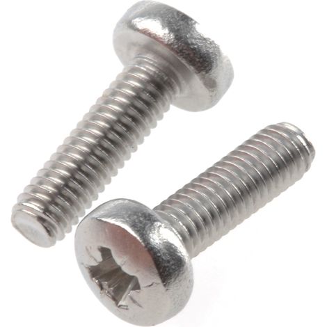 Vis à métaux RS PRO M5 à tête Cylindrique Pozidriv en Acier, 30mm ( Prix pour Sachet de 100 )