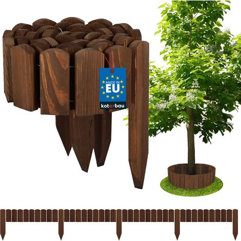 KOTARBAU® Bordure Jardin Exterieur Bois - 200 x 10 cm - Cloture Bois Jardin - Brun - Palissade Flexible - Décoration Jardin (1/5)