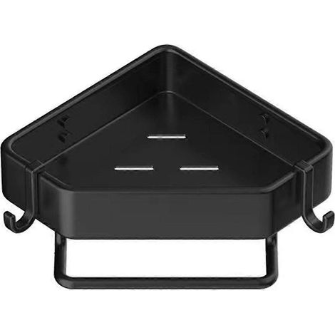 Étagère de salle de bain, organisateur de rangement pour douche, étagères d'angle noires, support mural pour shampoing WC (1/5)