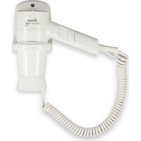 Starmix Sèche-cheveux à main avec support mural en plastique blanc, 012995
