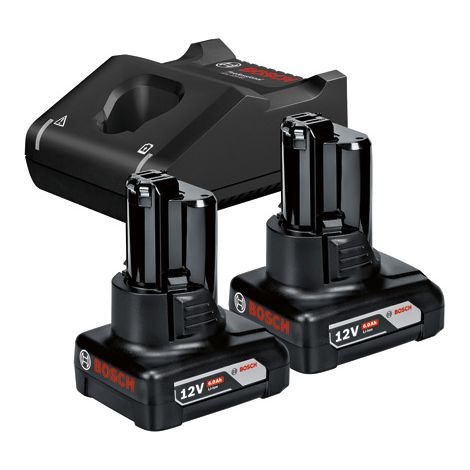 KIT 2 BATTERIE BOSCH 12V - 6,0 AH E CARICATORE - 1600A01B20 (1/2)