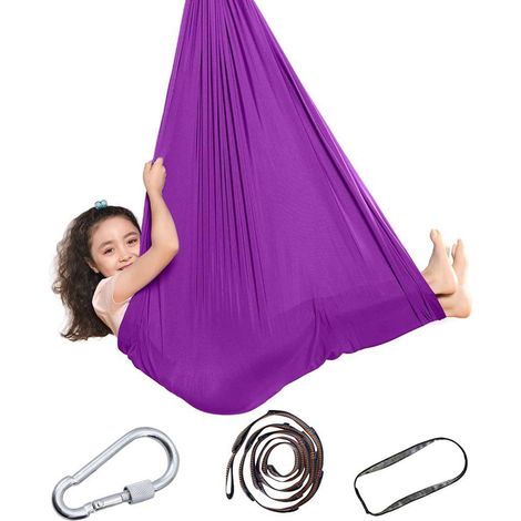 Ensemble de balançoire intérieure pour enfants et adolescents, hamac doux pour besoins spéciaux, yoga sensoriel, camping extérieur.