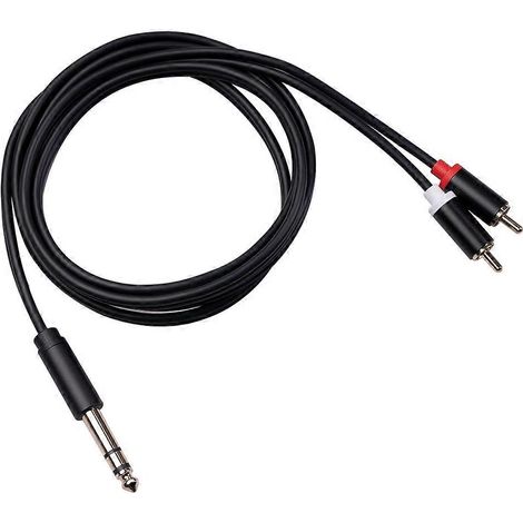 Câble audio auxiliaire 6,35 mm vers 2 RCA, répartiteur en Y pour amplificateurs audio et lecteurs DVD, 1,5 m (5 pieds). (1/5)