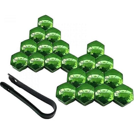 20 cache-écrous de roue pour voitures, protection antirouille, argentés, 17 mm. Rouge 17 mm en option. (1/4)