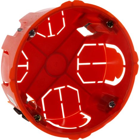 Boîte placo appareillage vis et griffes - Ø85x40mm + vis - Rouge - Zenitech (1/6)