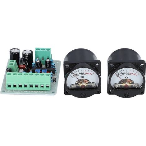 Stück VU-Meter-Zeiger-VU-Meter mit LED-Hintergrundbeleuchtung und Treiberplatine für Audiogeräte