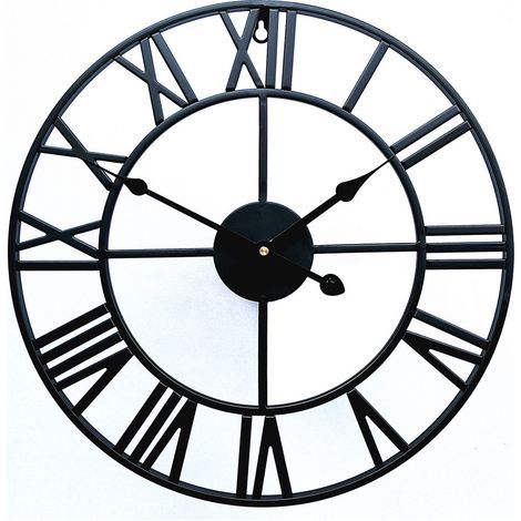 Horloge créative rétro en métal fer horloge murale romaine salon décoration horloge murale (50 cm) (1/5)