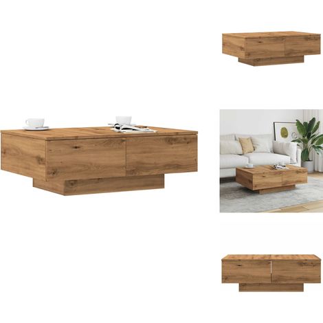 Table basse chêne artisanal 90x60x31 cm bois d'ingénierie - Table Basse - Tables Basses - Table D'appoint - Bout De Canapé (1/5)