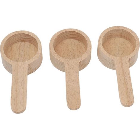 AUCUNE cuillère à café moulu en bois Cuillère à mesurer en bois à manche court, cuillère à masque de haute beaute anti-age (1/5)