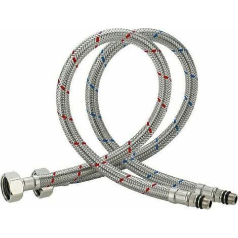 Flexible Connection Hose Stainless Steel Faucet for Hot and Cold Water Mixer Tap Kitchen Sink Faucet 60cm (1/5)