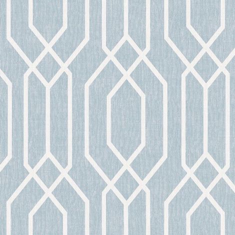 Arthouse Geometric Teal Blue White Diamond Geo Wallpaper 908209 (1/2)