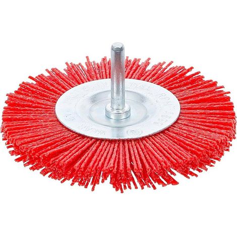 Brosse Plate Nylon 100 mm - Tige 6 mm - Résistante et Polyvalente pour Nettoyage - D-Work (1/5)